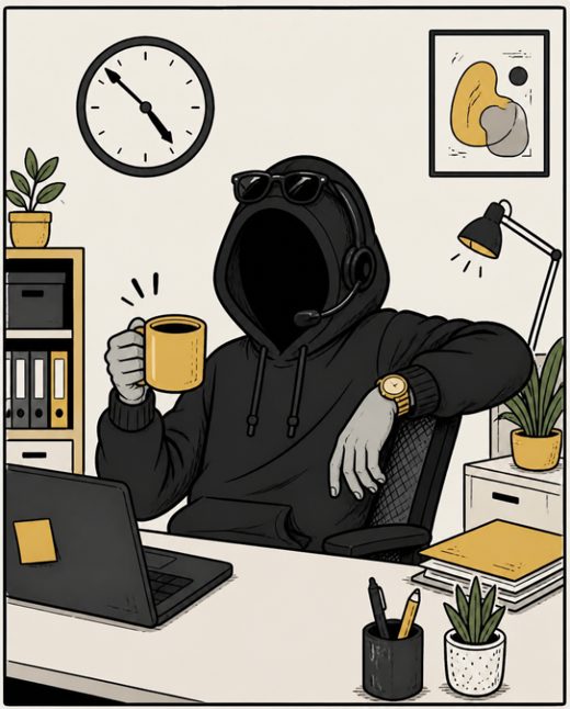 Marcus, black hoodie and sunglasses